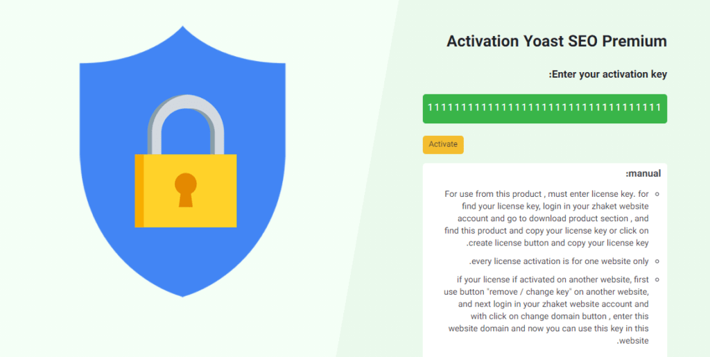 activation yoast seo premium
